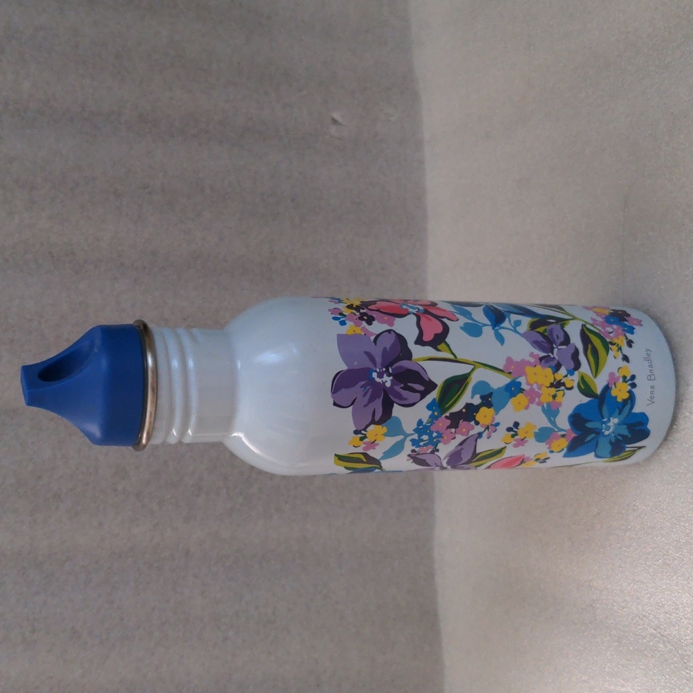 Vera Bradley stainless steel floral water bottle with screw cap